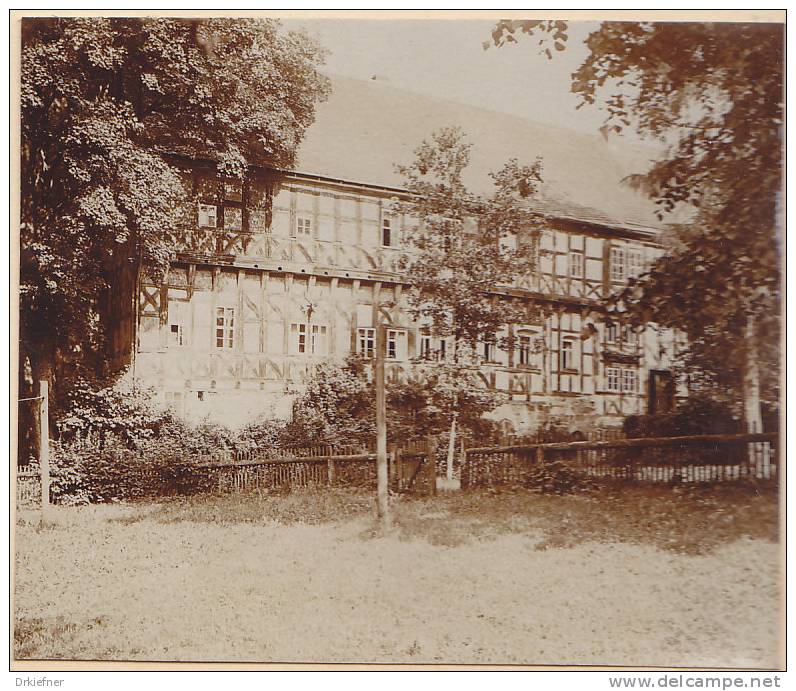 Rottenbach, OT Paulinzella, Saalfeld-Rudolstadt, Thüringen, Romanische Klosterruine, Fachwerkhaus, FOTO 1920, Original - Orte