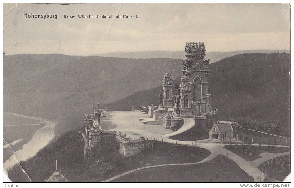 Hohensyburg, Kaiser Wilhelm-Denkmal Mit Ruhrtal, Um 1908 - Dortmund