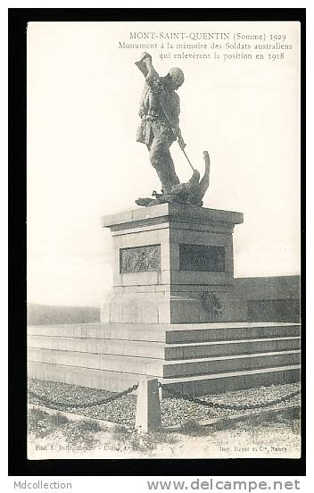 80 ALLAINES / Mont Saint Quentin, Monument à La Mémoire Des Soldats Australiens / - Allaines