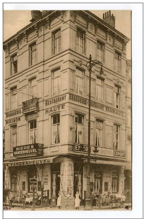 Ancienne Cp "  Bruxelles; 1/2 Min. Gare Du Midi; 40, Av Porte De Hal(coin Rue De Russie) Brasserie-Restaurant Maison Hau - Pubs, Hotels, Restaurants