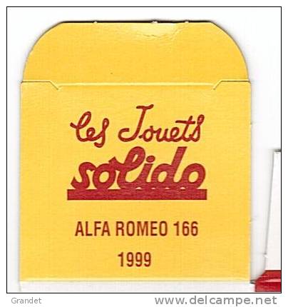 SOLIDO - BOITE VIDE  - ALFA ROMEO 166 - 1999. - Andere & Zonder Classificatie