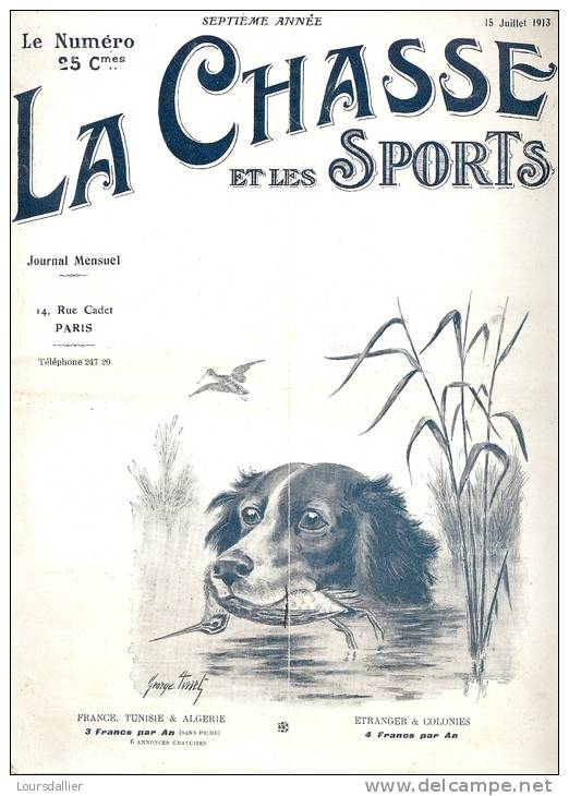 LA CHASSE ET LES SPORTS DU 15 JUILLET 1913  SEPTIEME ANNEE - Fischen + Jagen