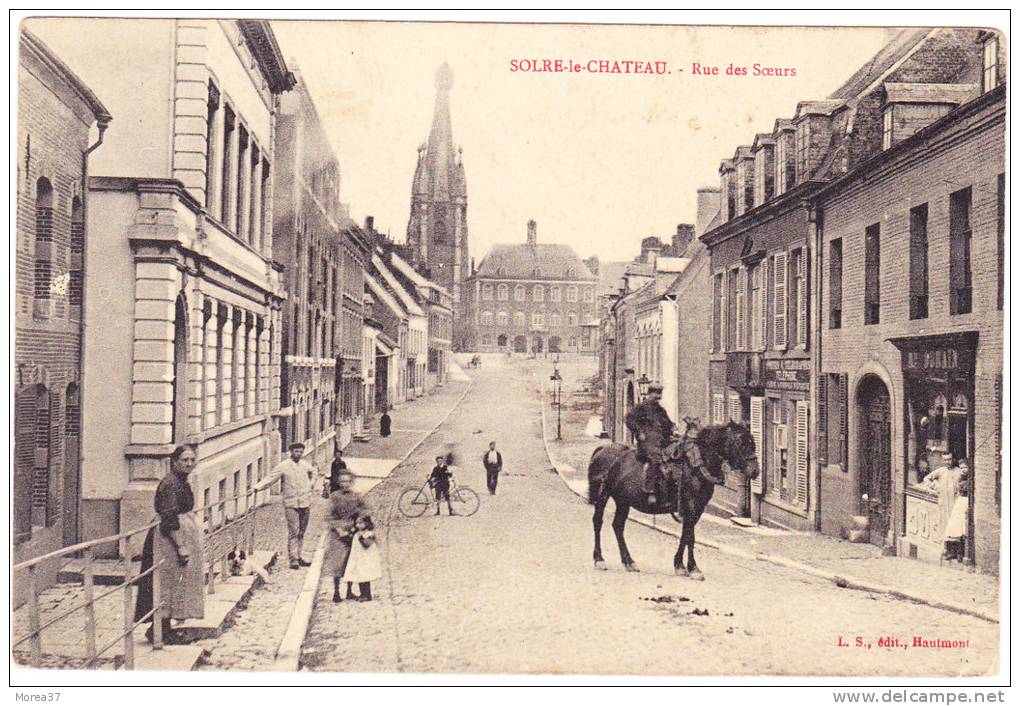 SOLRE LE CHÄTEAU  Rue Des Soeurs (carte Pliée En Bas à Droite Et Début De Pli En Bas Vers Le Centre ) - Solre Le Chateau