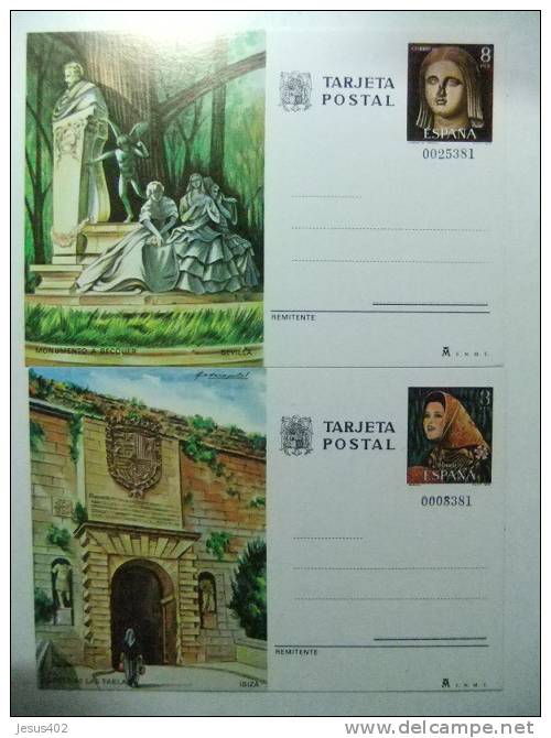 ENTERO POSTAL 1978 IBIZA Y SEVILLA Edifil N º 117 / 118 Nuevas - 1931-....