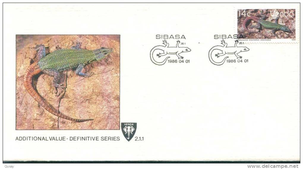 Reptile  , Africa Venda FDC  1986 - Venda