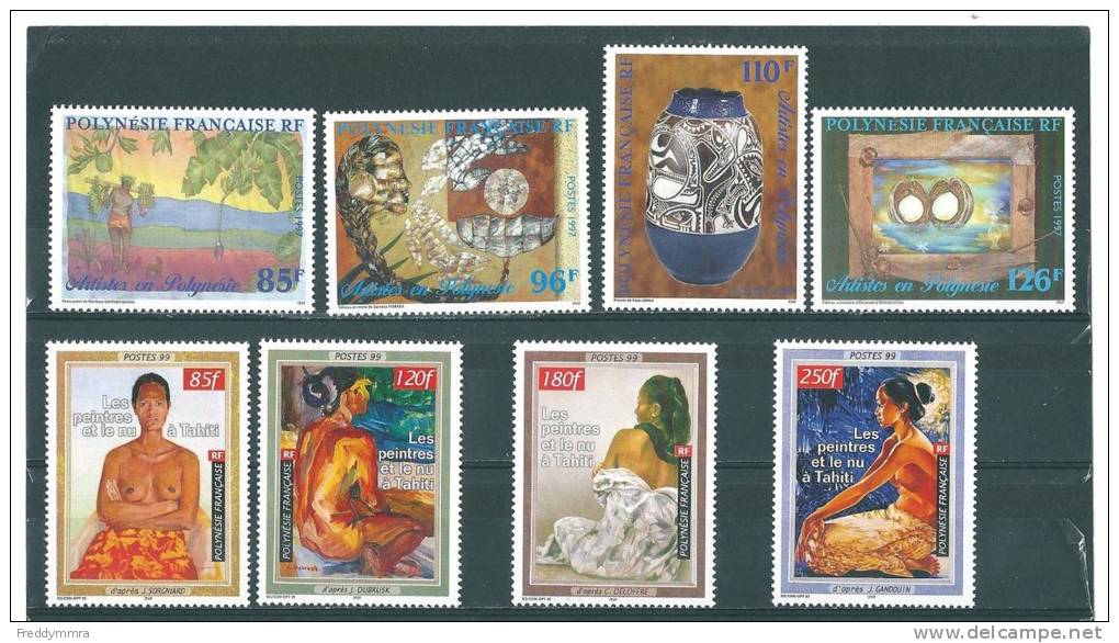 Polynésie: 549/ 552 + 604/ 607 ** - Unused Stamps