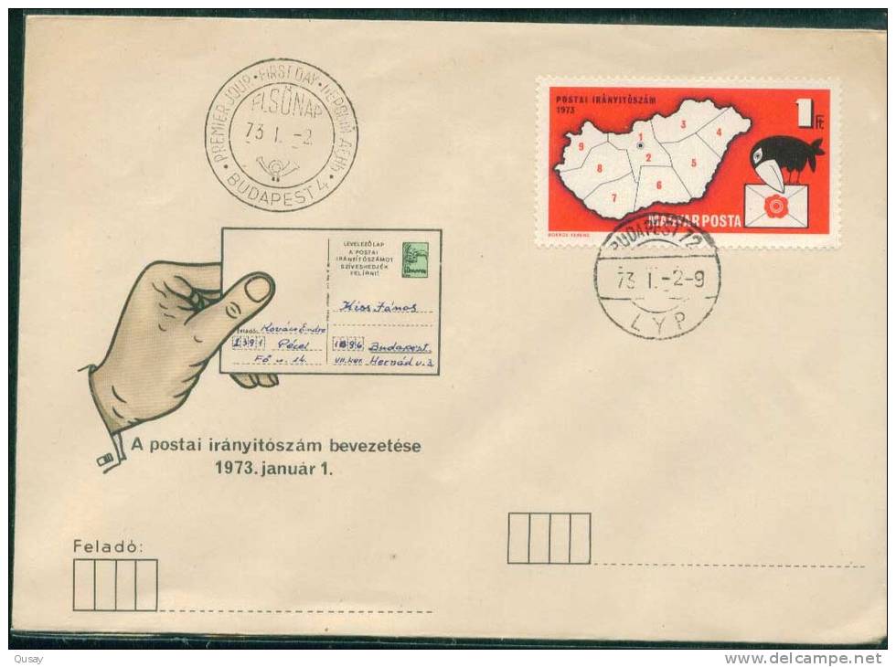 Postal Codes   Parrot , Hungary Michel 2831  FDC 1957 - FDC