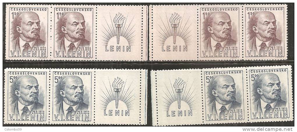 Cecoslovacchia 1949 Nuovo** - Yv.490/91   Mi.562/63   Coppia C/appendìce X2 - Ungebraucht