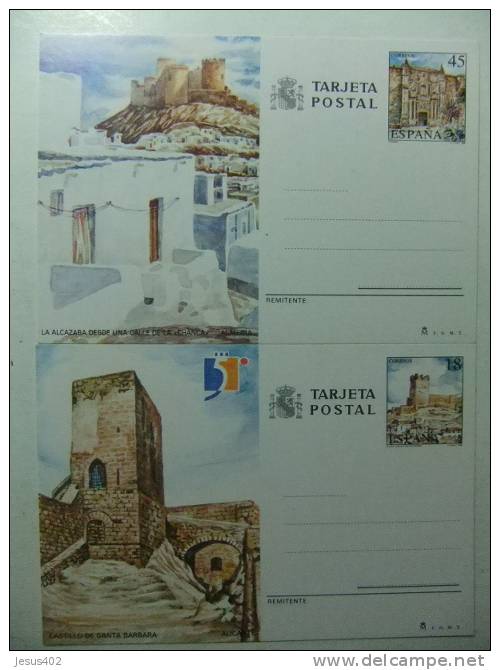 CUATRO ENTERO POSTAL Nº 149 - 150  ALICANTE Y ALMERIA PRIMER DIA DE CIRCULACION + NUEVAS - 1931-....