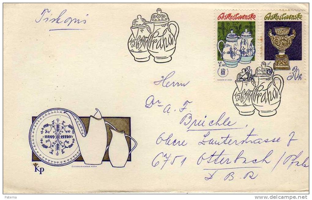 FDC Praha 1977,  Ceramica,  Checoslovaquia - FDC