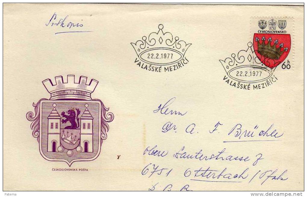 FDC Praha 1977, Escudo   Checoslovaquia - FDC