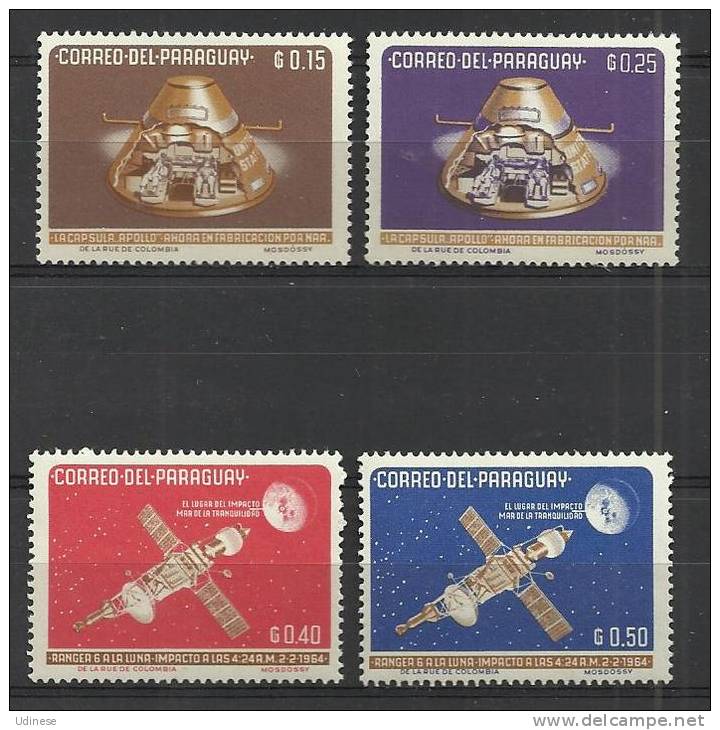 PARAGUAY 1964 - SPACE FLIGHTS - 4 DIFFERENT - MNH MINT NEUF NUEVO - América Del Sur