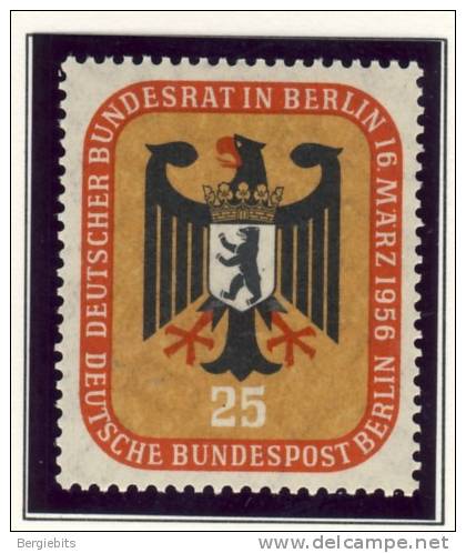 1956 Germany Berlin Complete MNH & MH Bundesrat In Berlin Set Of 2 Stamps - Unused Stamps