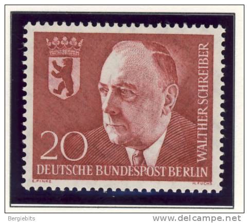 1960 Germany Berlin Complete MNH Walther Schreiber Mayor Set Of 1 Stamp - Unused Stamps