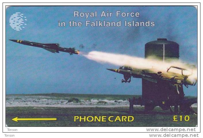 Falkland Islands,  £10, RAF Phantom FGR2, Airplane, CP : 59CFKA, 2 Scans. - Falklandeilanden