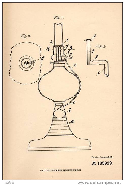 Original Patentschrift - M. Reichardt In Hohwald I. Elsass , 1906 , Petroleumlampen - Auslöscher !!! - Luminaires & Lustres