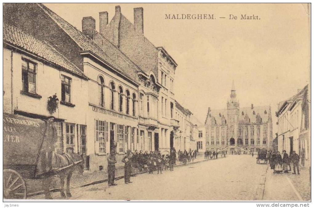 Cpa Maldegem-maldeghem-de Markt-feldpost-province Flandre Orientale - Maldegem