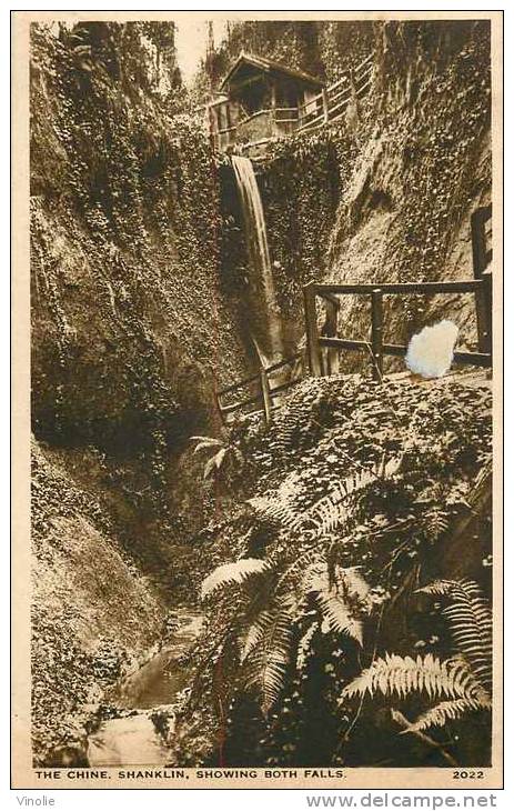 : Réf : L-12-1357  :  The Chine Shanklin, Showing Both Falls - Chine