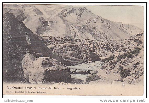 CHILE CORDILLERA  RIO OCONES TARJETA POSTAL  J. ALLAN Vintage Original Postcard Ca1900 Ak Cpa [WIN3_423] - Chile