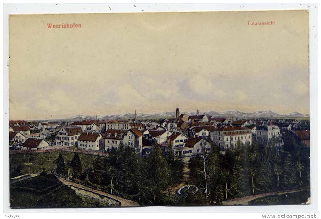 Allemagne-- WORISHOFEN---1908---Totalansicht  N° 1183  éd  Emaille-Iris----------carte Glacée - Bad Wörishofen