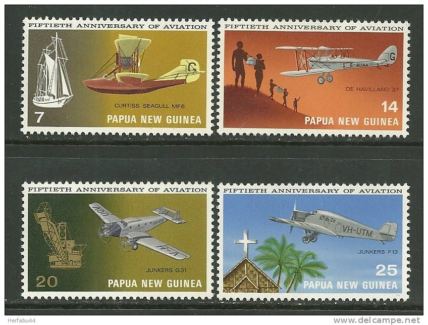 Papua New Guinea      " Aviation"    Set    SC# 348-51 MNH** - Papua Nuova Guinea