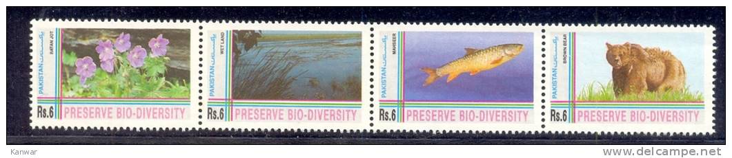 1994 PAKISTAN EVE OF BIO-DIVERSITY DAY ANIMAL FISH FLOWER BEAR WETLANDS FAUNNA FLORA  UMM. - Ours