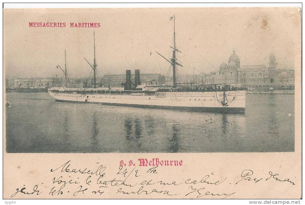 CPA 1904  Messageries Maritimes Le Melbourne - Nouvelle-Calédonie