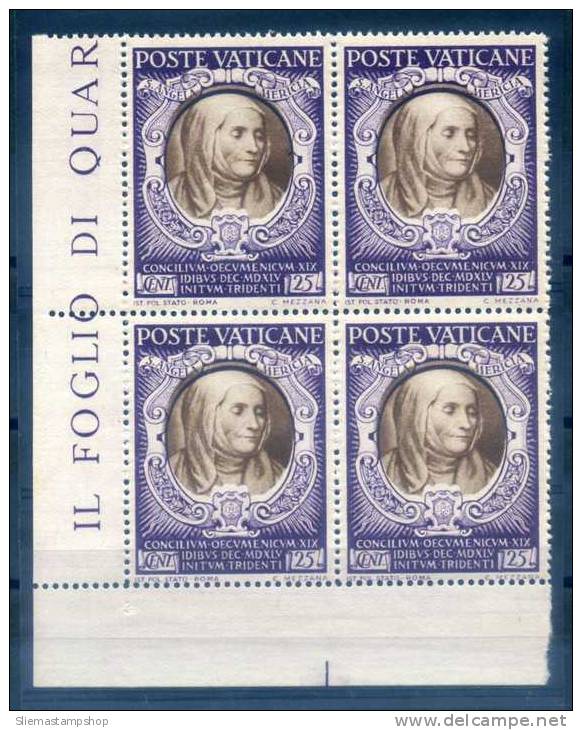 VATICAN - BLOCK OF 4 CENTER SHIFT - V6398 - Blocs & Feuillets