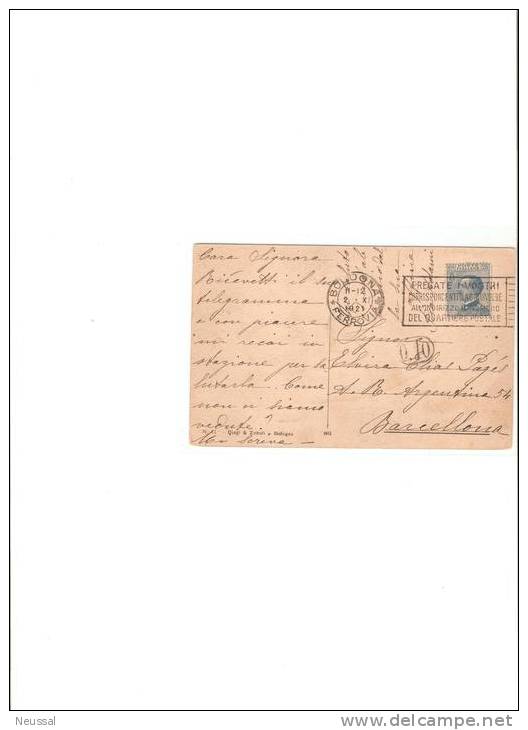 Tarjeta Postal De 1921 - Storia Postale