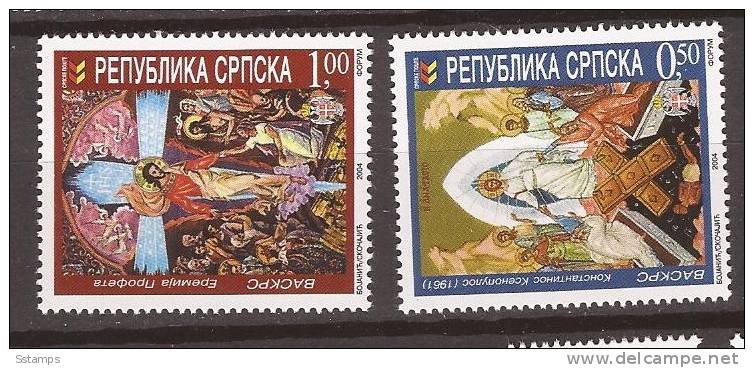 2004X  298-99   BOSNIA ERZEGOVINA REPUBLIKA SRPSKA  PASQUA  ARTE RELIGIONE PITTURA   MNH - Easter