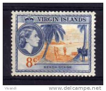 British Virgin Islands - 1956 - 8 Cents Definitive/Beach Scene - MH - Britse Maagdeneilanden