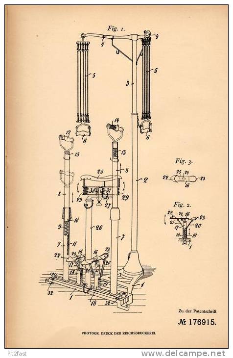 Original Patentschrift - N. Stein , Genannt Nordini In Stanislau ,1905, Turngerät Für Muskulatur - Stärkung , Kraftsport - Athlétisme