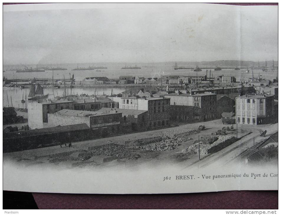 Double CPA 29 BREST Vue Panoramique Du Port De Commerce Et De La Rade PRECURSEUR ( Avant 1905 ) - Brest