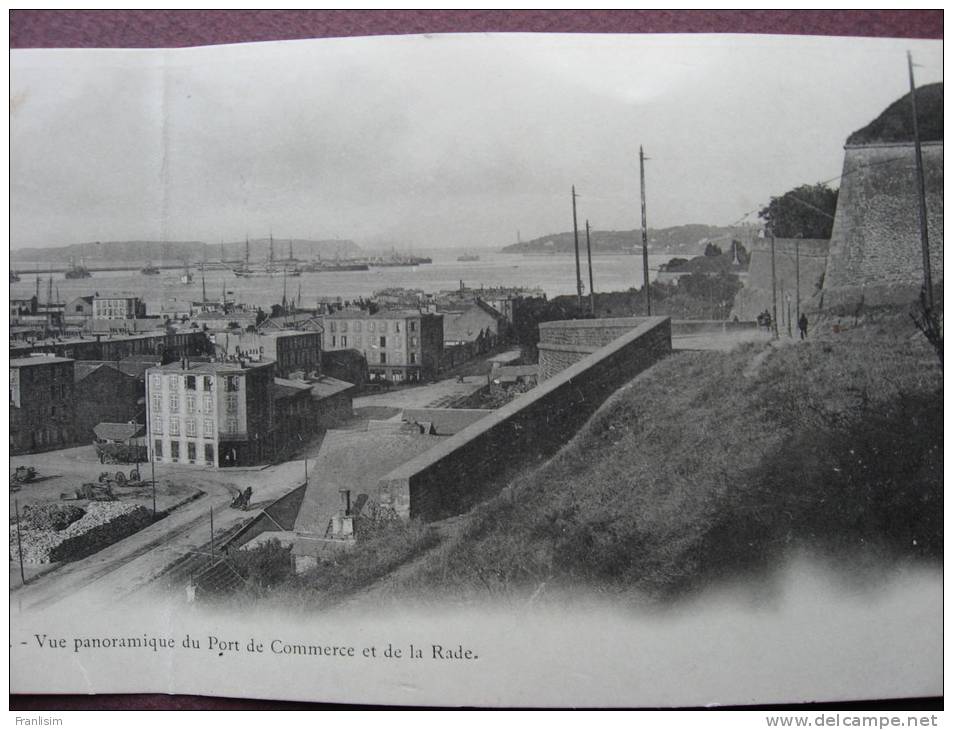 Double CPA 29 BREST Vue Panoramique Du Port De Commerce Et De La Rade PRECURSEUR ( Avant 1905 ) - Brest