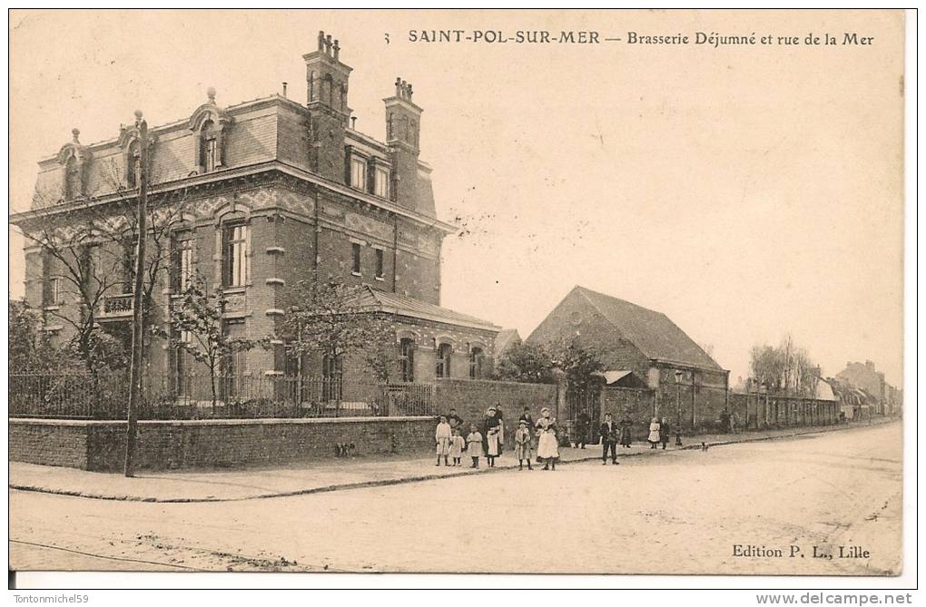 BRASSERIE DEJUMME ET RUE DE LA MER  - SAINT POL SUR MER - Saint Pol Sur Mer