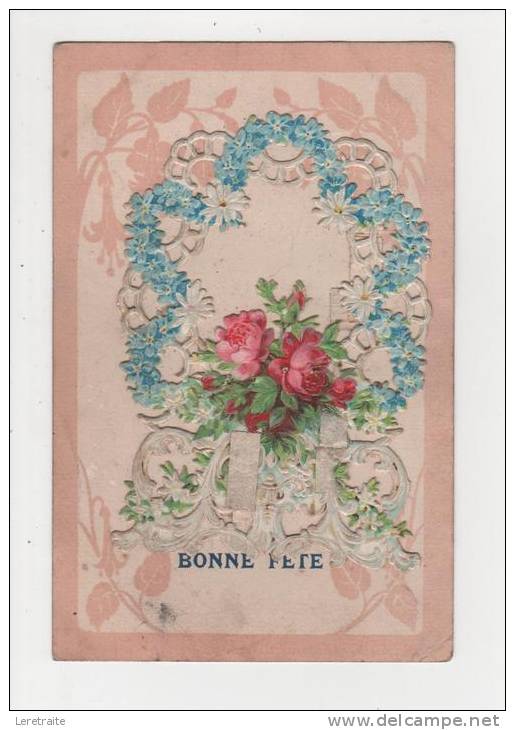 - Carte Postale Avec Découpi, "bouquet De Fleurs" - Autres & Non Classés