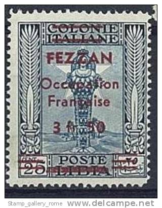FEZZAN RARE STAMP - SASSONE 2013 - # 6  - 3,25 SU 25 C. - MINT NEVER HINGED - NUOVO GOMMA INTEGRA ** - Unused Stamps