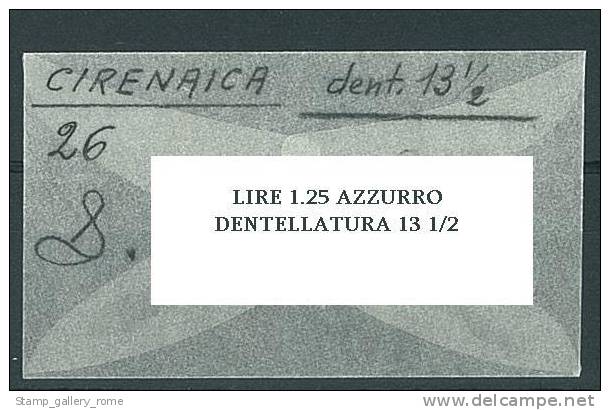 CIRENAICA - SASSONE 2013 - GIUBILEO DEL RE  - RARO VALORE DENT. 13  1/2  - MINT NEVER HINGED - NUOVO GOMMA INTEGRA ** - Cirenaica