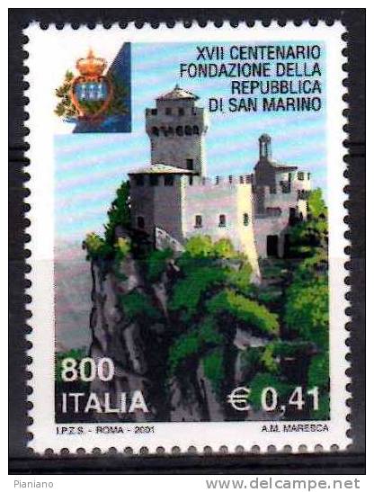 PIA - ITALIA - 2001 : 17° Centenario Della Fondazione Della Repubblica Di San Marino  - (SAS  2553) - 2001-10:  Nuovi