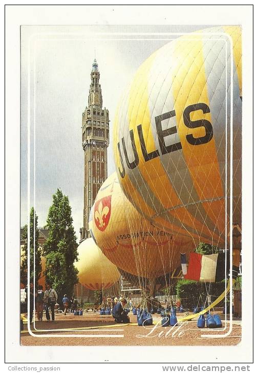 Cp, 59, Lille, Le Beffroi Et Les Ballons, Voyagée 1989 - Lille