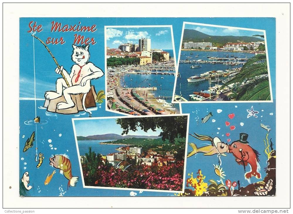 Cp, 83, Sainte-Maxime, Multi-Vues, Voyagée 1967 - Sainte-Maxime