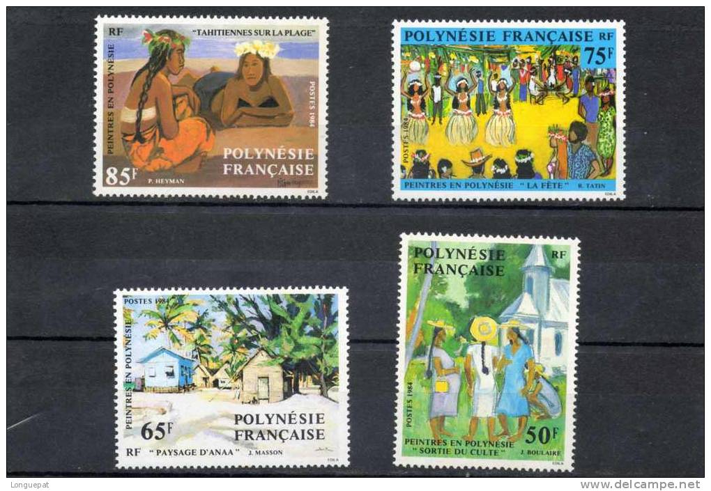 POLYNESIE Française : Peintres En Polynésie : "Sortie Du Culte" De Boulaire, "la Fête" De Tatin, Etc..Art - Peinture - Unused Stamps