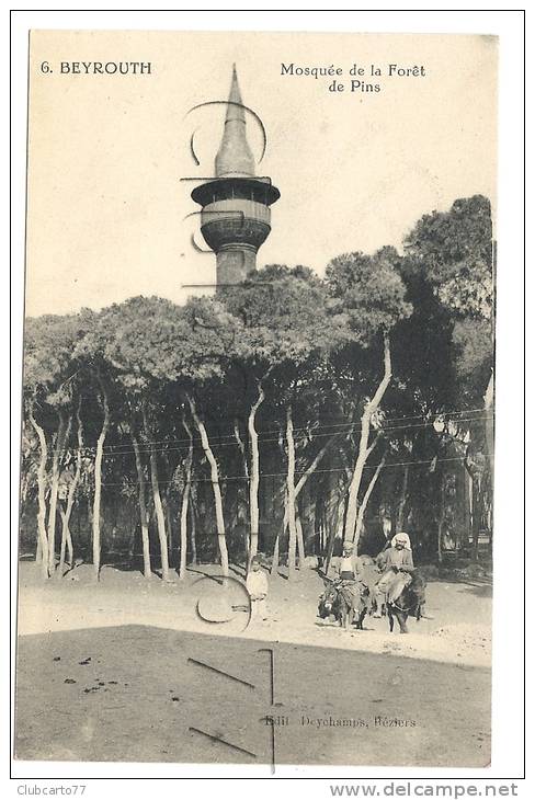 Beyrouth (Liban) : Libanais Sur Leur âne Dans Les Pins Et Vue Sur La Mosquée De La Forêt Environ 1910 (animée). - Líbano