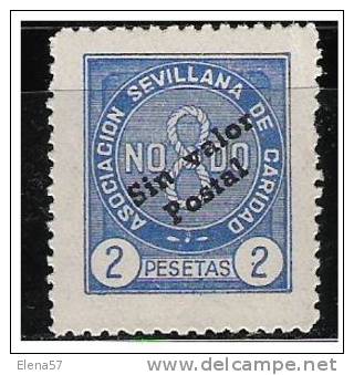 040-SELLO GUERRA CIVIL BENEFICO CARIDAD SEVILLANA** 2  PESETAS LOCAL. - Nationalist Issues