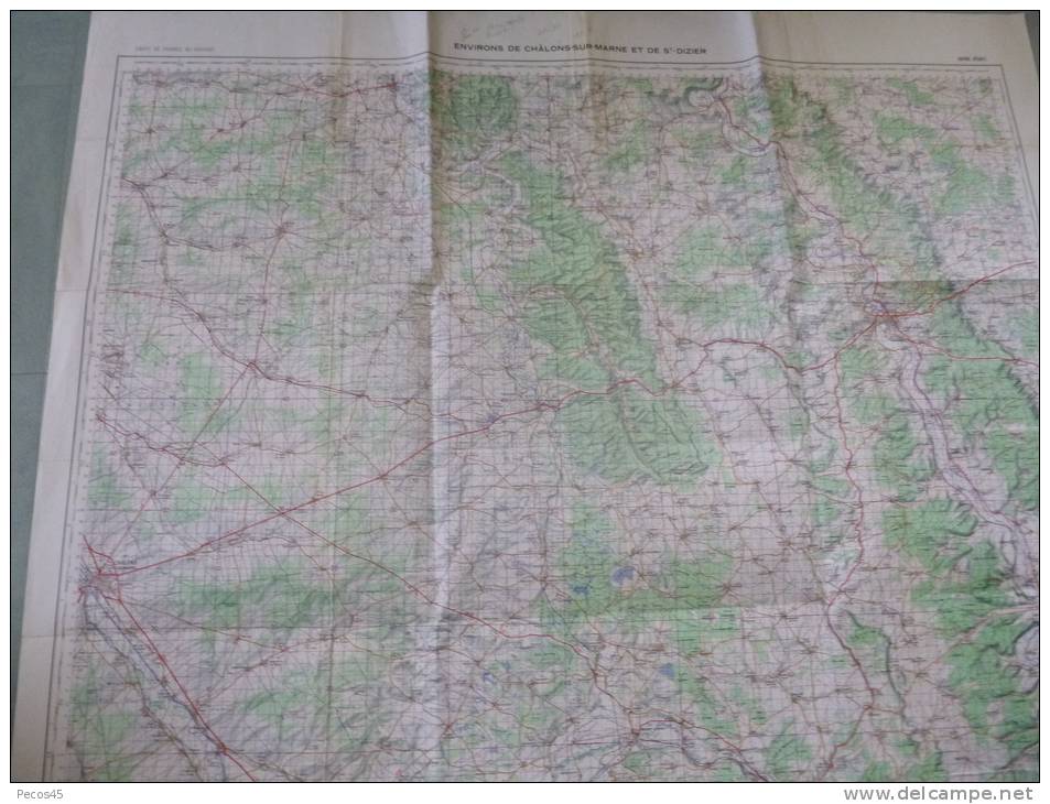 Coupure Spéciale I.G.N. : Environs De Châlons S/Marne & St-Dizier - 1/100 000ème. - Cartes Topographiques