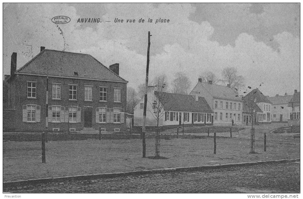 ANVAING - Une Vue De La Place  - Circulée 1913 - Frasnes-lez-Anvaing