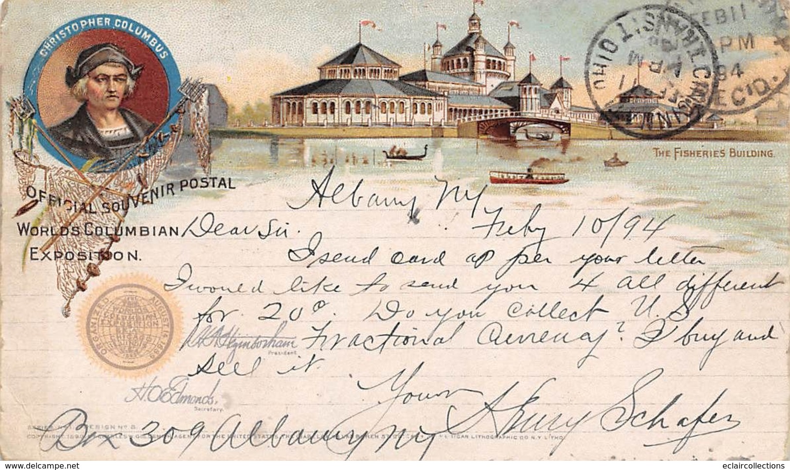 Worlds Columbian Exposition 1894    (voir Scan) - Sonstige & Ohne Zuordnung