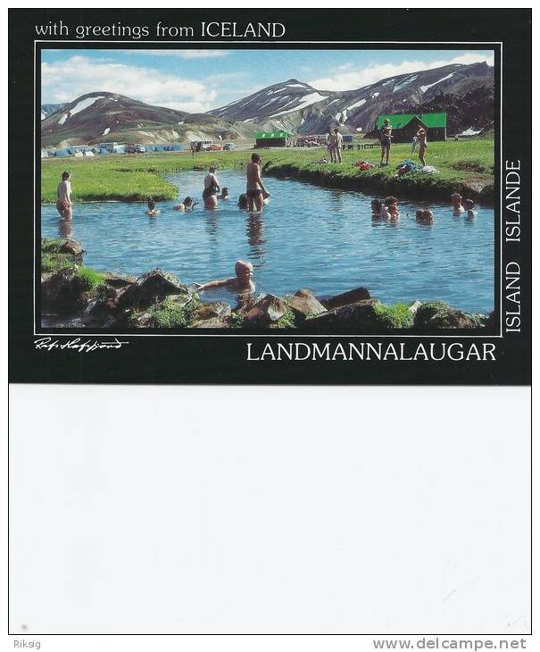 Iceland Swimming In The Natural Hot Water In Landmannalaugar.  B-2557 - IJsland