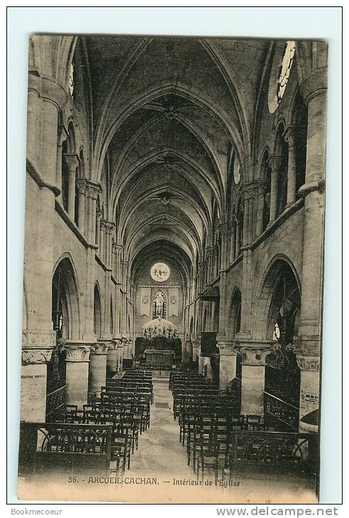 94 ARCUEIL  CACHAN  ECOLE SPECIALE DE TRAVAUX PUBLICS    +  INTERIEUR DE L'EGLISE  (3 CARTES) - Cachan