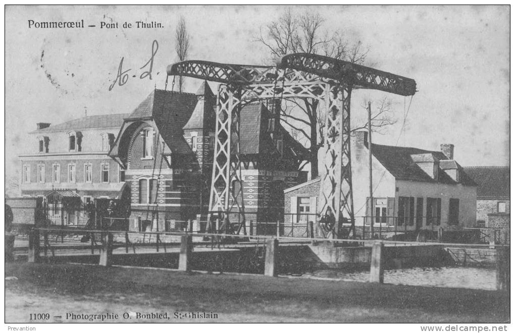 POMMEROEUL - Pont De Thulin - Circulée 1908 - Bernissart